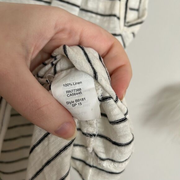 Madewell Miracle Tee in Striped 100% Linen - Picture 5 of 6